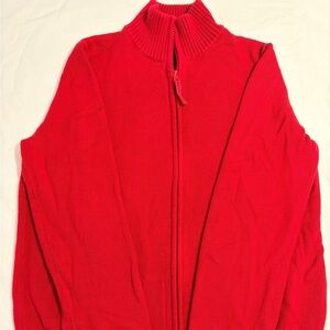 Lands' End Women’s Vibrant Red Zip-Up Sweater